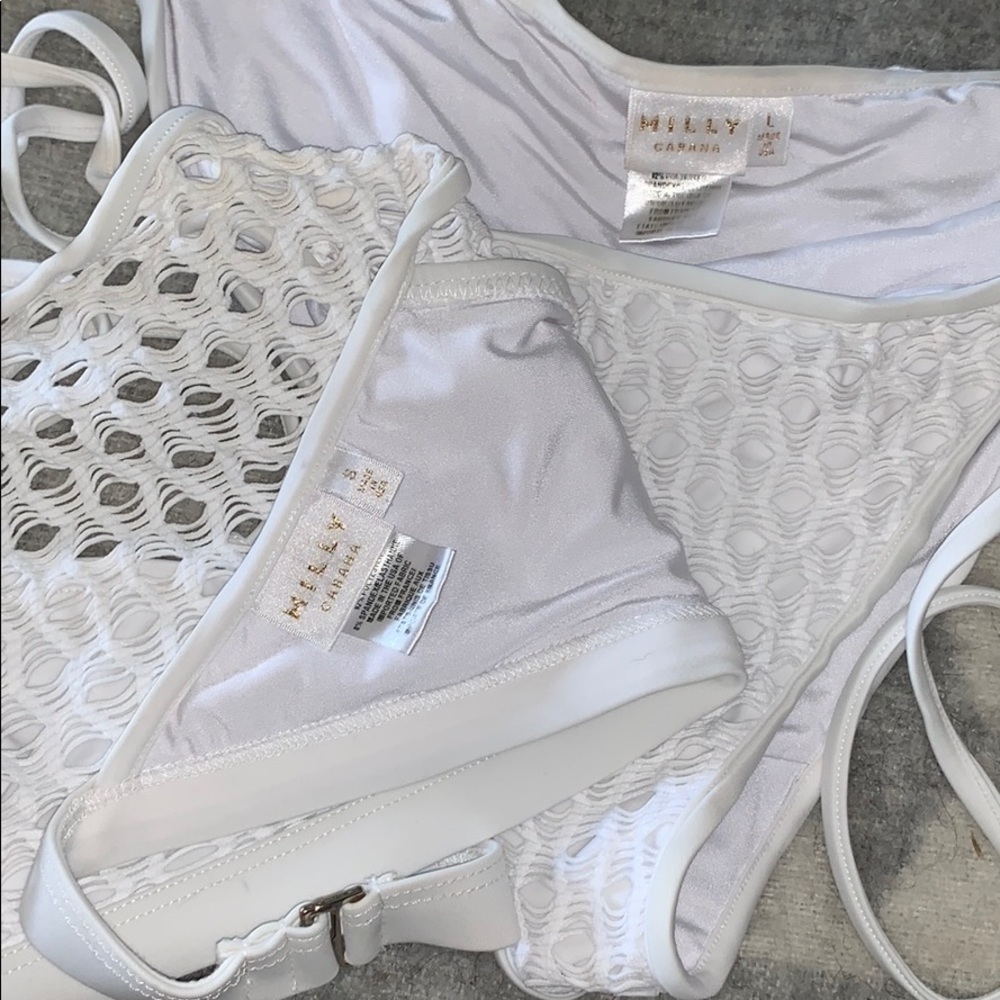 Milly White Halter And String Bikini Crochet - image 5